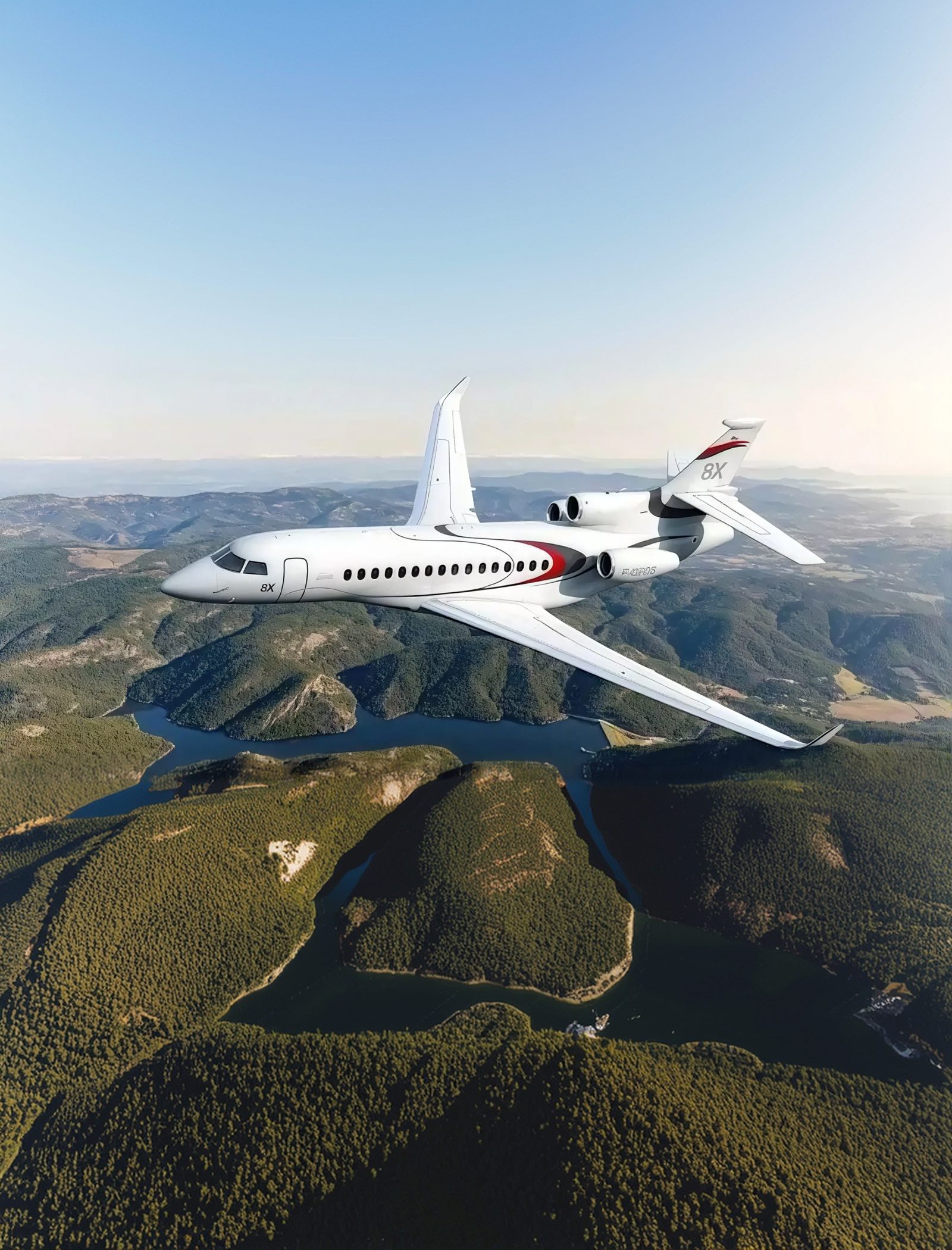 Dassault Falcon 8X private jet for travel to the Venice Film Festival