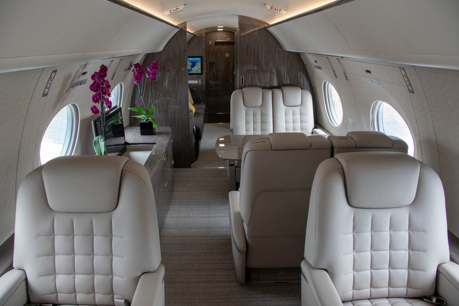 Corporate group travelling by private charter aircraft