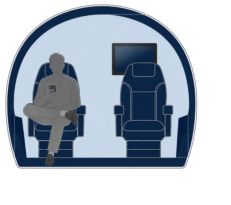 Sección transversal de la cabina del Gulfstream G150