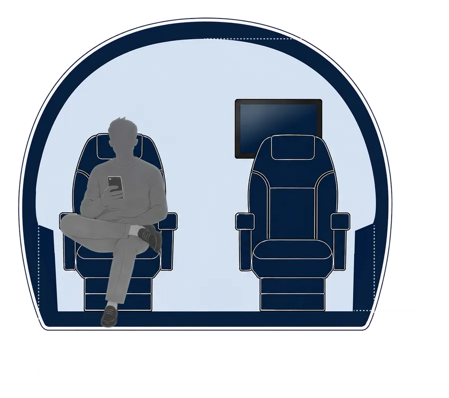 Sección transversal de la cabina del Gulfstream G280