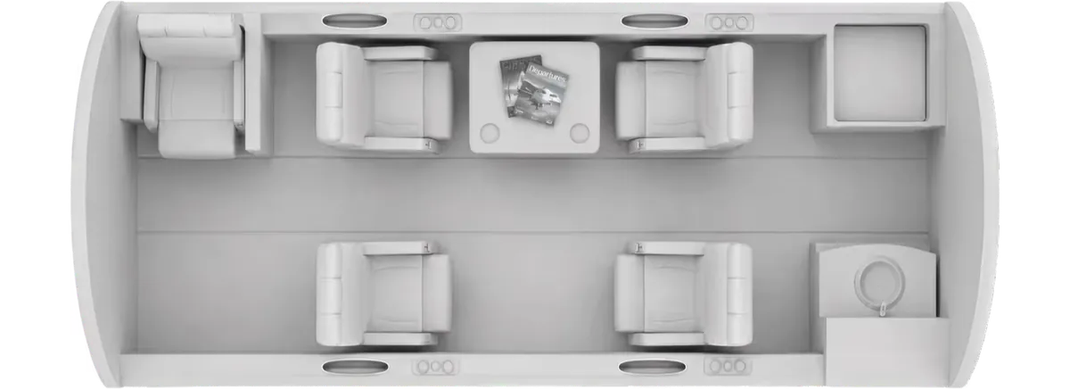 Esquema de cabina del HondaJet