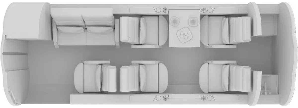Esquema de cabina del Bombardier Learjet 60/60XR