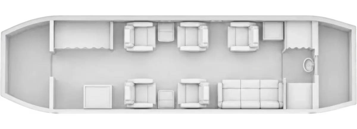 Esquema de cabina del Beechcraft Hawker 900XP