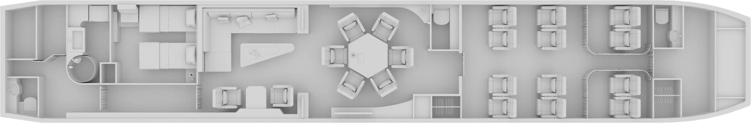 Esquema de cabina del Airbus ACJ319