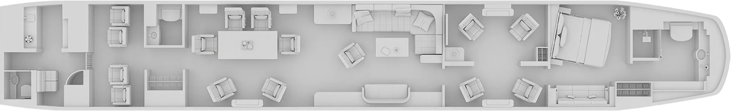 Esquema de cabina del Airbus ACJ319neo
