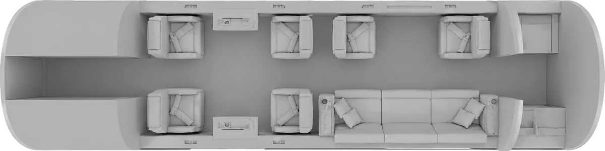 Esquema de cabina del Bombardier Challenger 3500