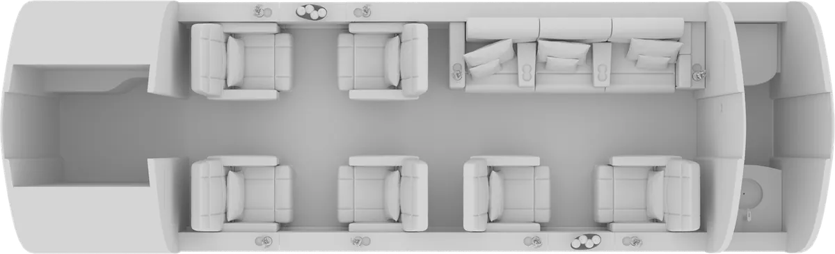 Esquema de cabina del Bombardier Challenger 605