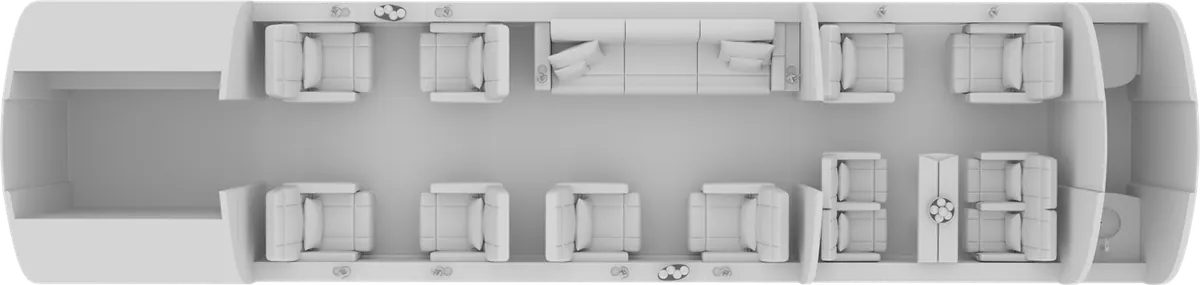 Esquema de cabina del Bombardier Challenger 850