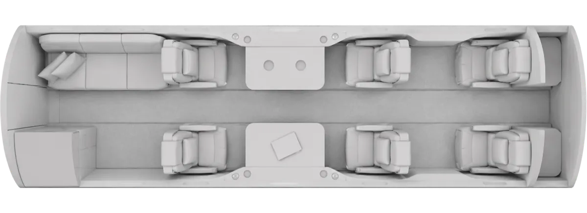 Esquema de cabina del Cessna Citation Ascend