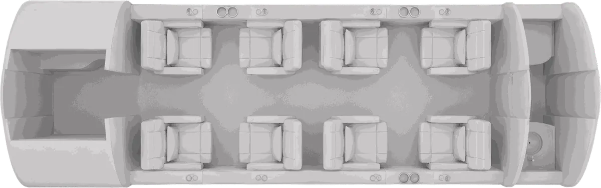 Esquema de cabina del Cessna Citation Longitude