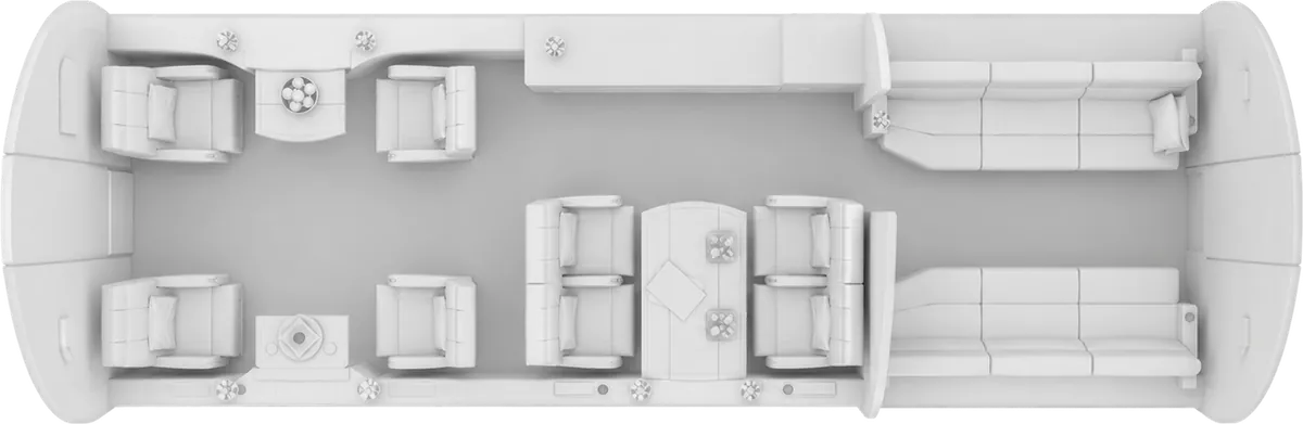 Esquema de cabina del Dassault Falcon 7X