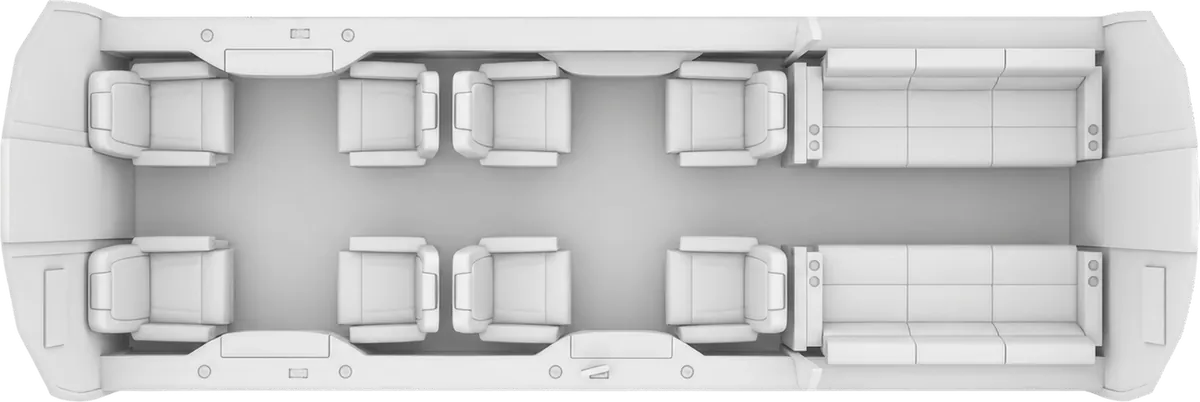 Esquema de cabina del Dassault Falcon 900B