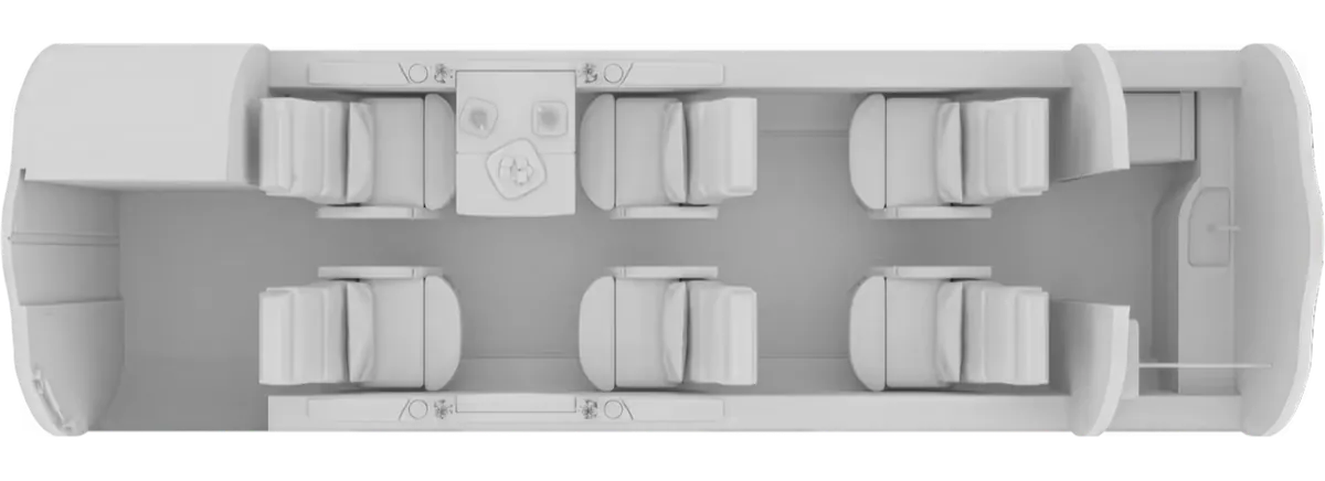 Esquema de cabina del Gulfstream G150