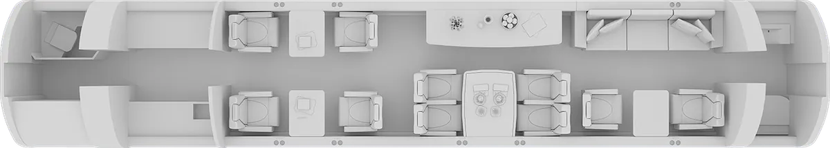 Esquema de cabina del Gulfstream G500