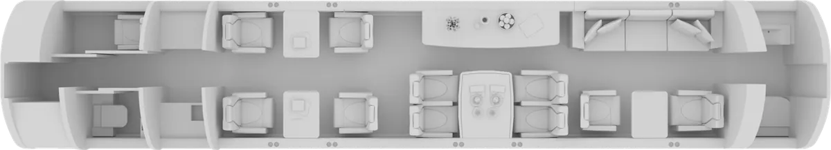 Esquema de cabina del Gulfstream G600