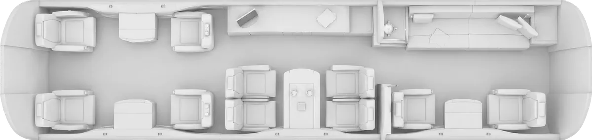 Esquema de cabina del Bombardier Global 5000