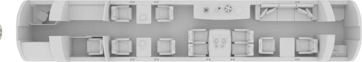 Esquema de cabina del Bombardier Global 6500