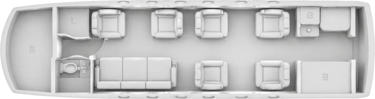 Esquema de cabina del Hawker 1000
