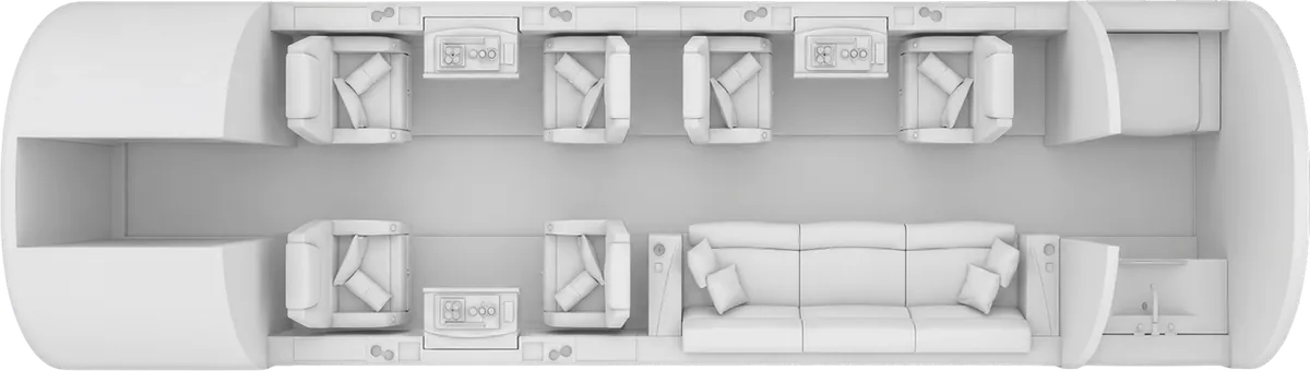Esquema de cabina del Embraer Legacy 500