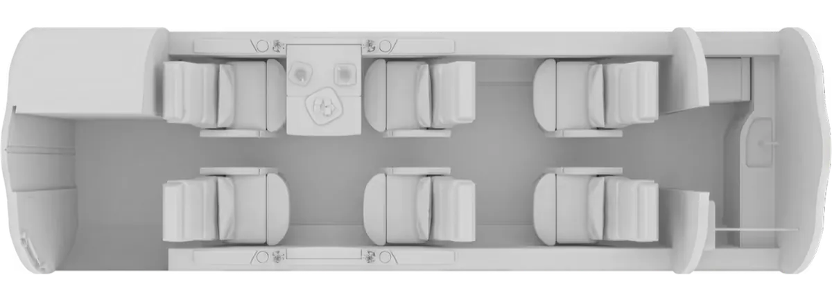 Esquema de cabina del Embraer Praetor 500