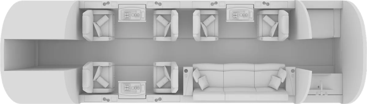 Esquema de cabina del Embraer Praetor 600