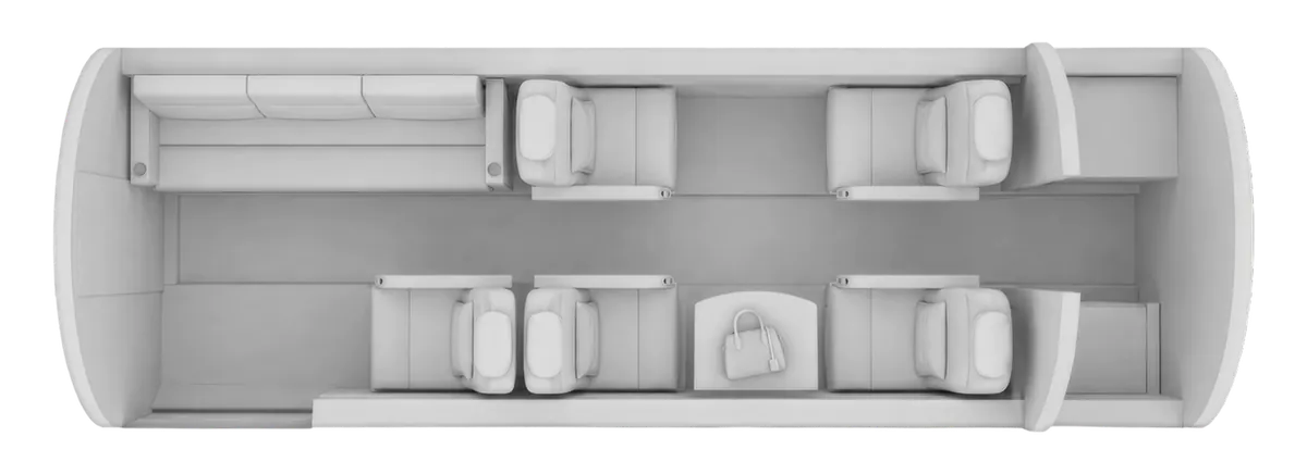 Esquema de cabina del Piaggio P.180 Avanti