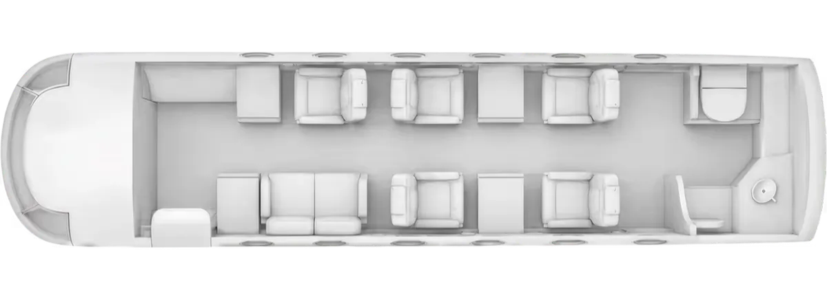 Esquema de cabina del Dassault Falcon 100