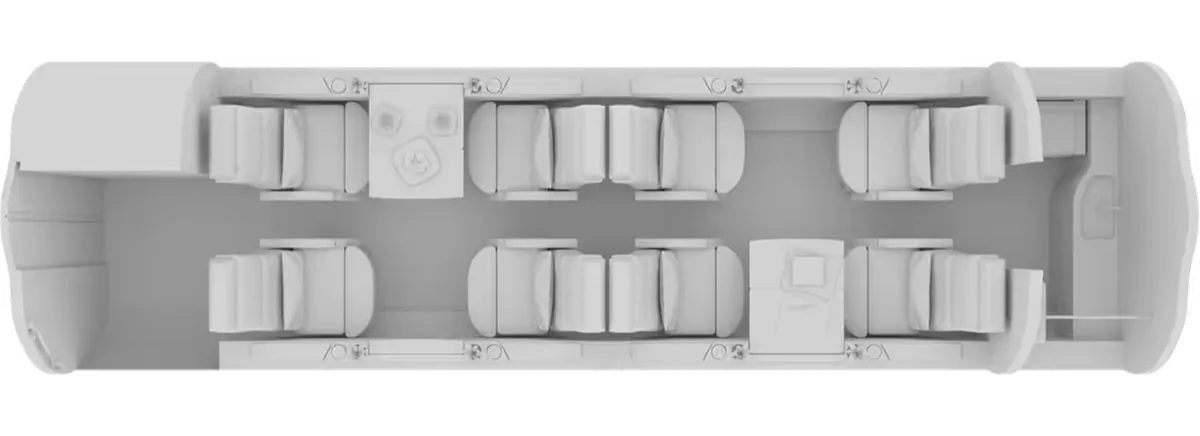 Esquema de cabina del Pilatus PC-24