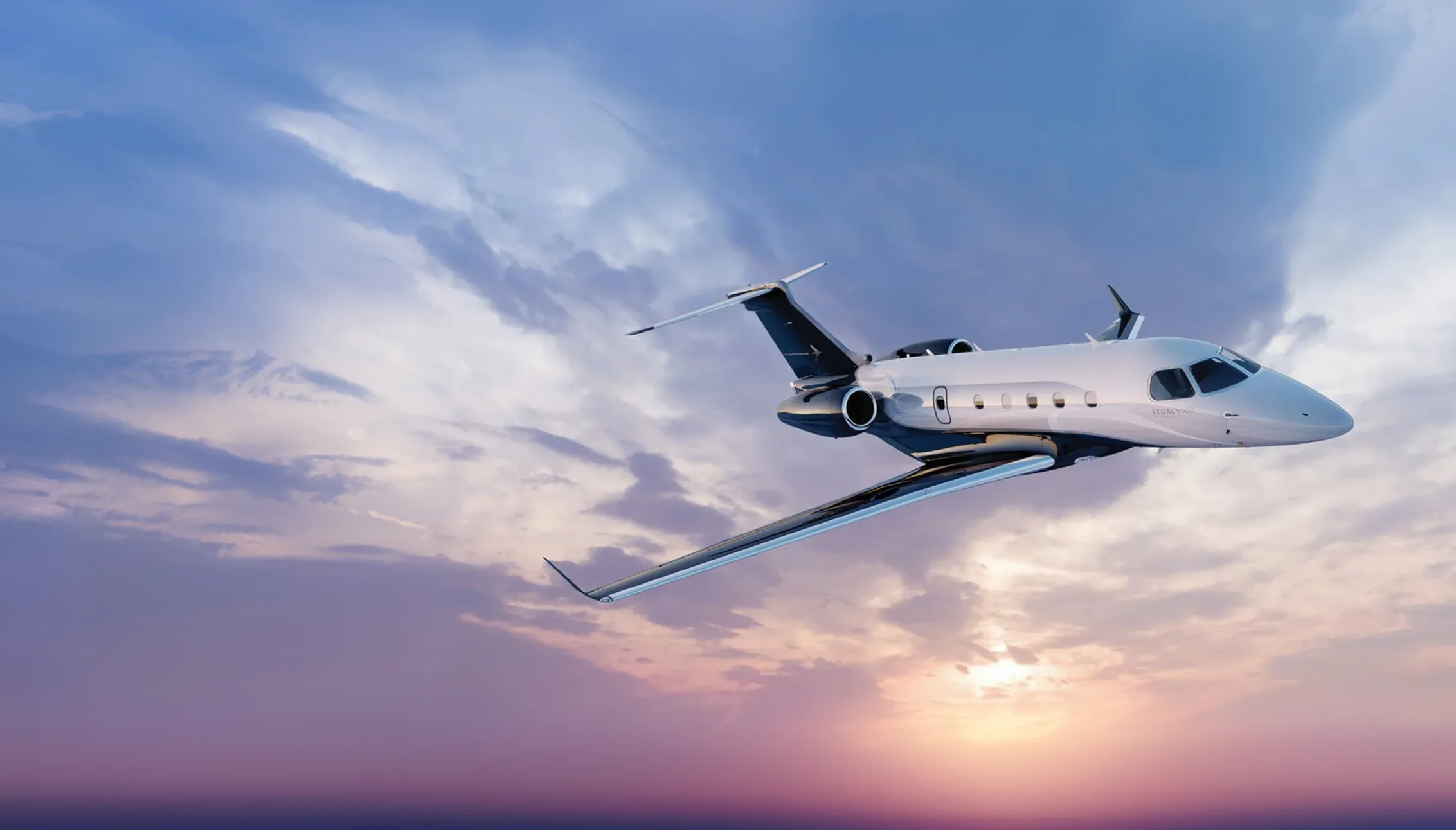 Super midsize jet privado en vuelo