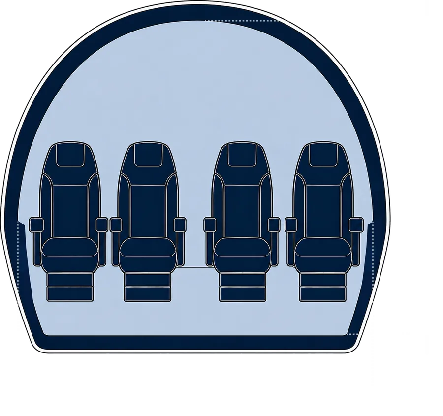 Sección transversal de la cabina del Leonardo AW139
