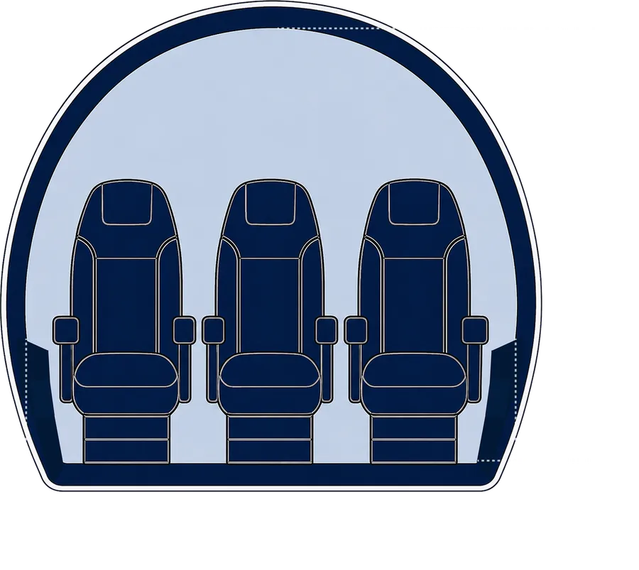Sección transversal de la cabina del Leonardo AW109 GrandNew