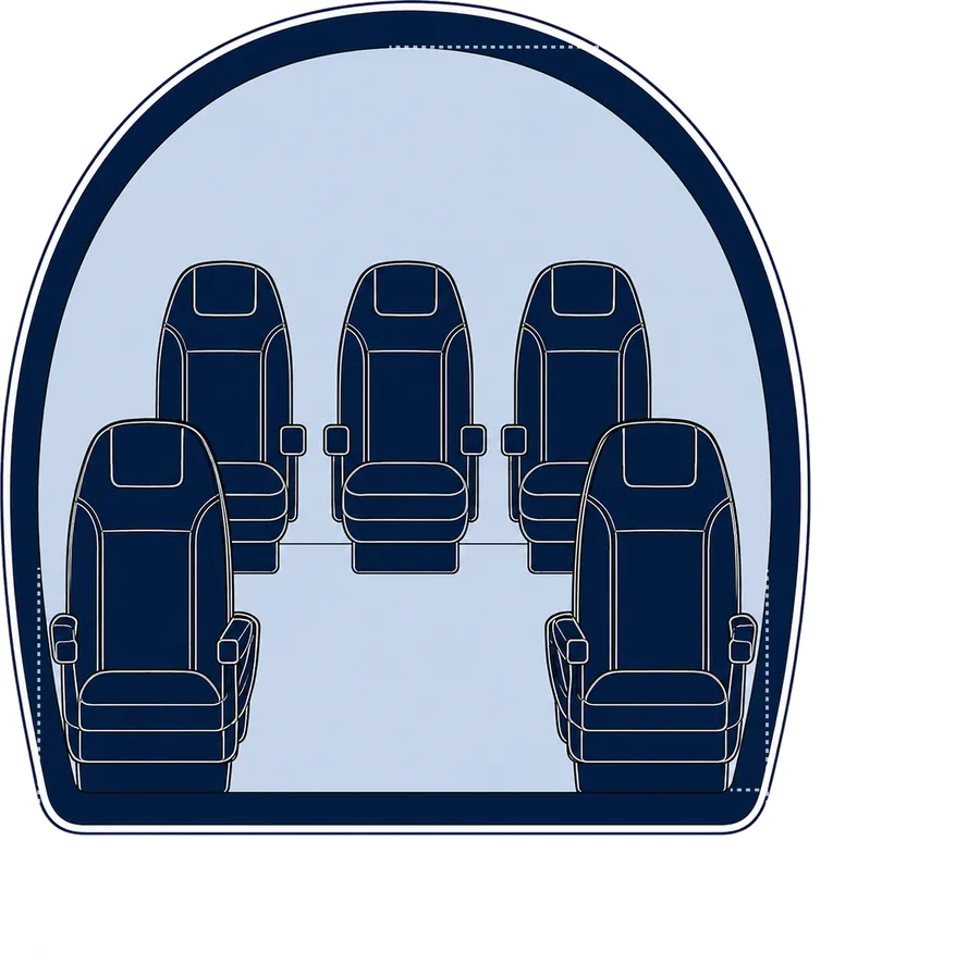 Sección transversal de la cabina del Airbus H155