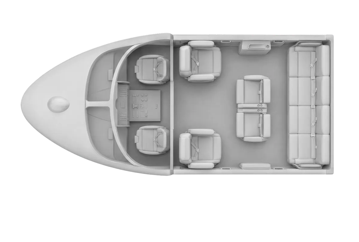 Esquema de cabina del Leonardo AW139