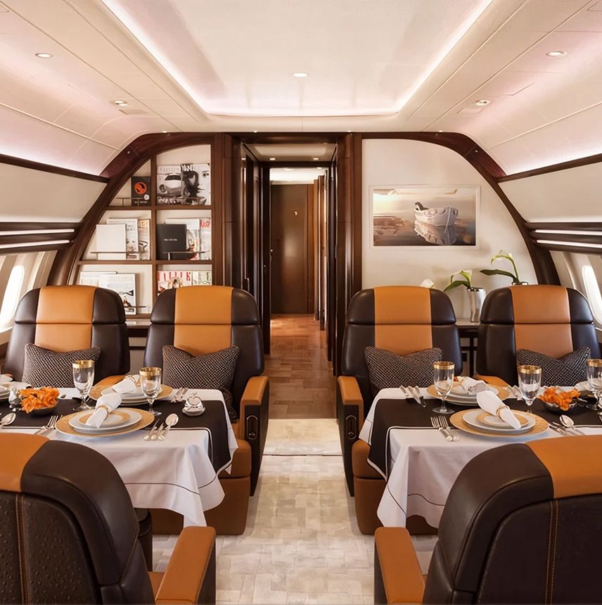 Airbus ACJ319neo private jet, cabin interior