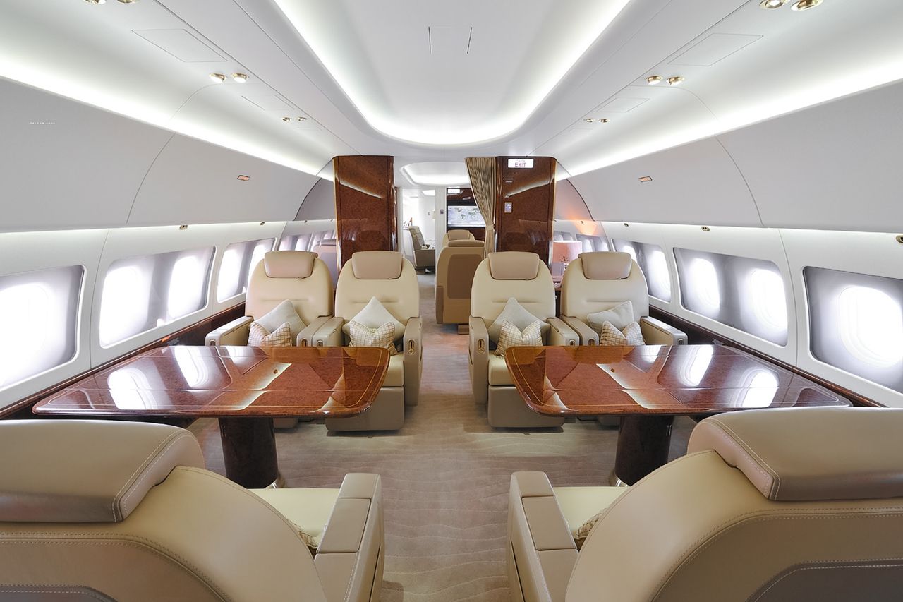 Airbus ACJ320 private jet, cabin interior