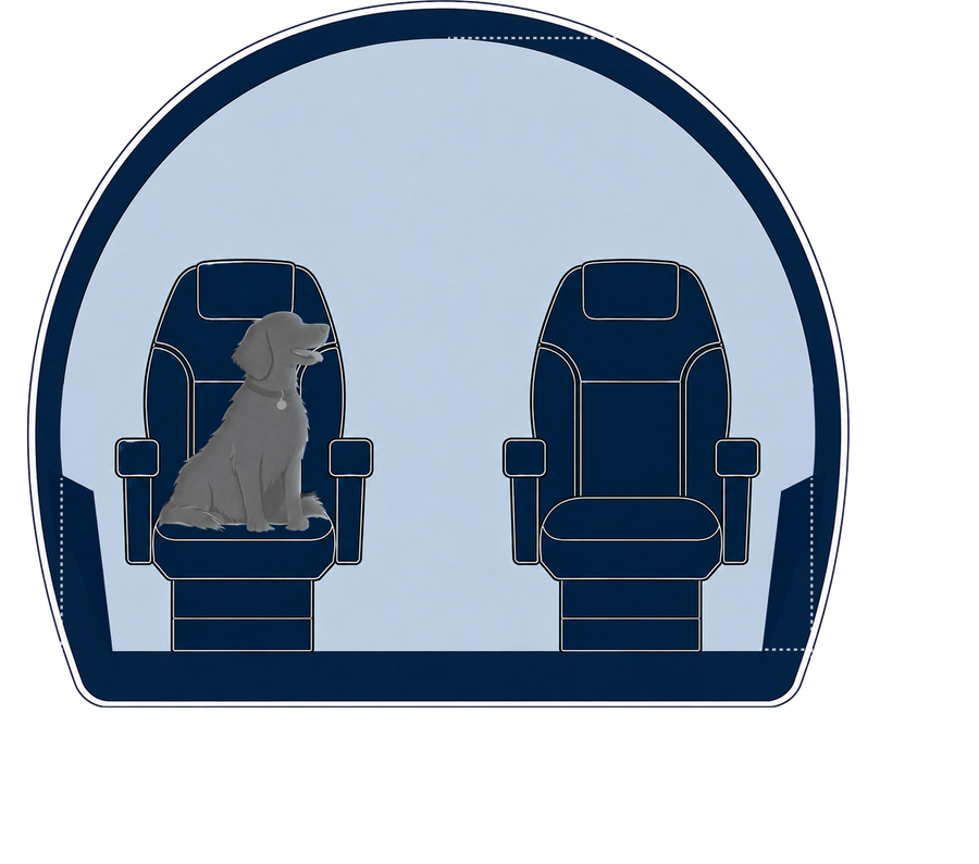 Embraer Phenom 100 cabin cross-section