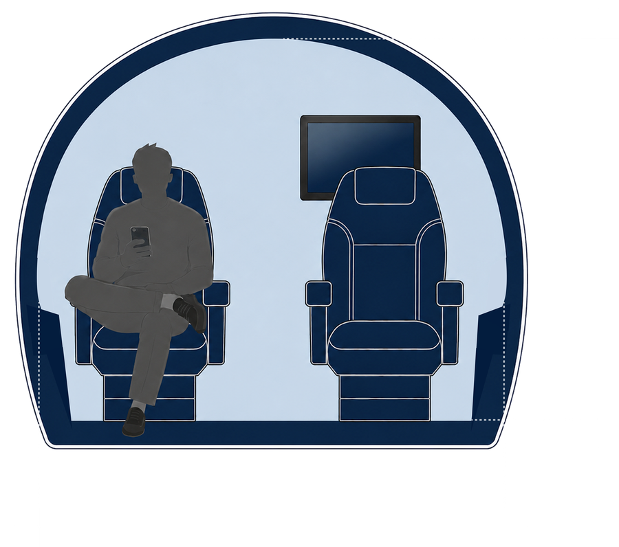 Bombardier Learjet 60/60XR cabin cross-section