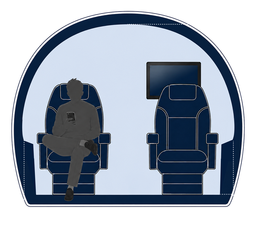 Bombardier Challenger 350 cabin cross-section