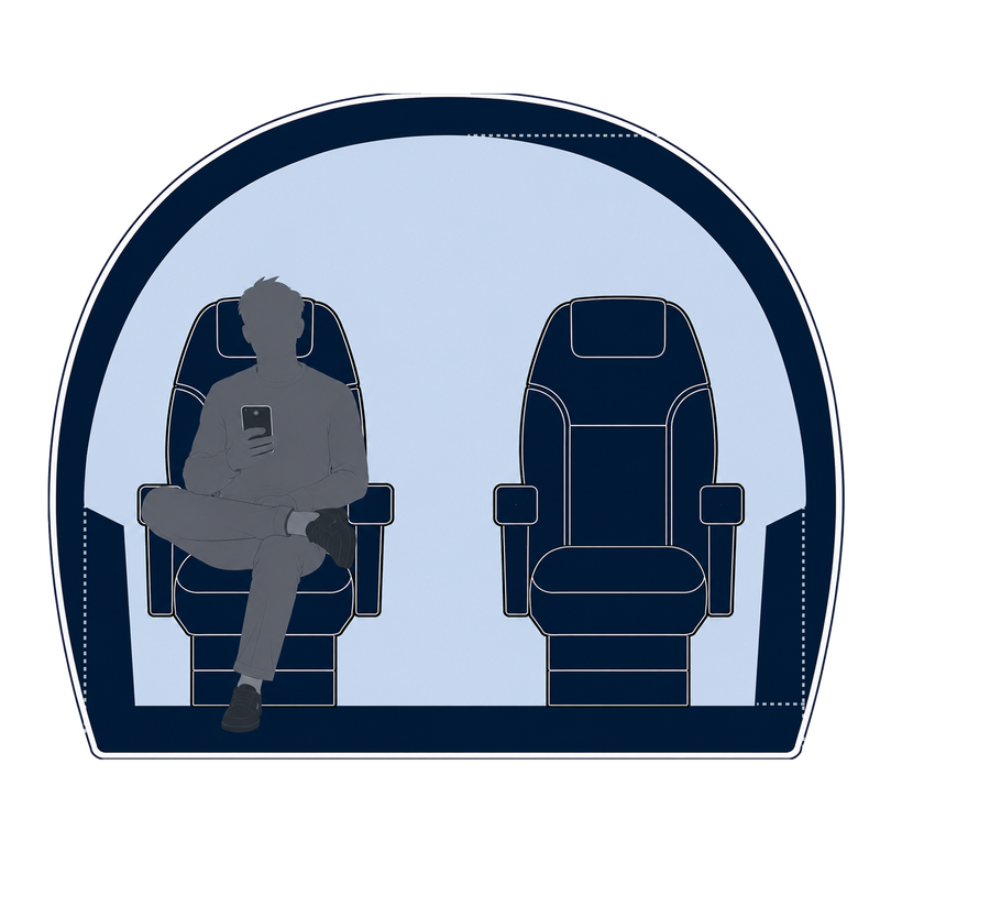 Cessna Citation Mustang cabin cross-section