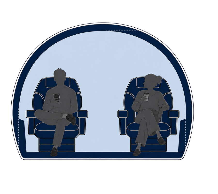 Boeing BBJ cabin cross-section