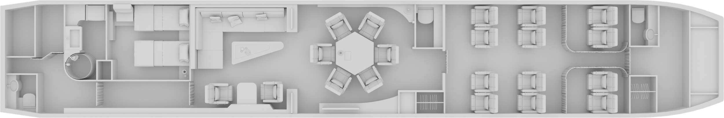 Airbus ACJ319 cabin layout diagram