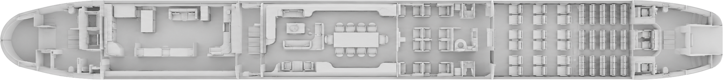 Airbus ACJ350 cabin layout diagram