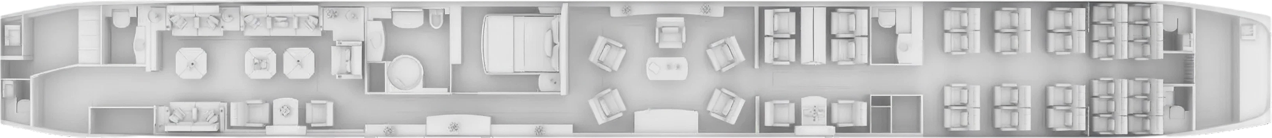 Boeing BBJ cabin layout diagram