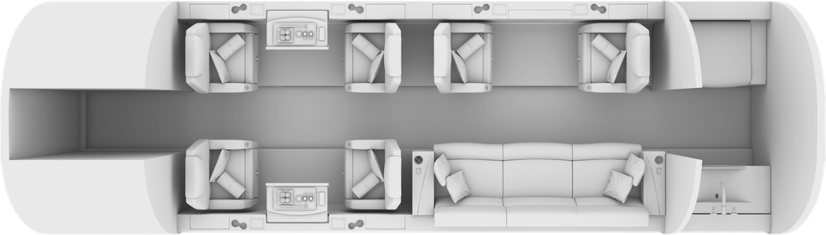 Bombardier Challenger 350 cabin layout diagram