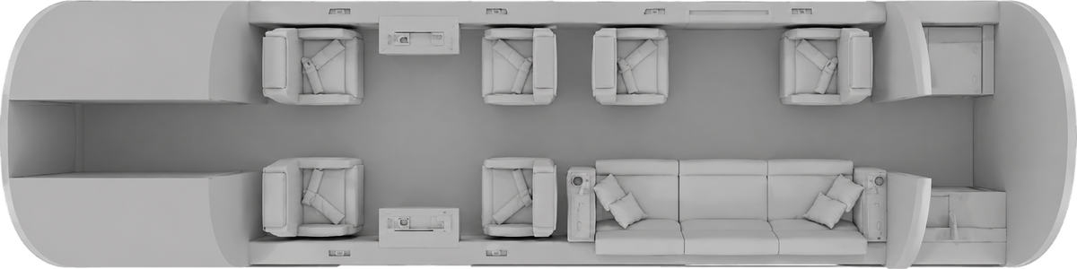 Bombardier Challenger 3500 cabin layout diagram