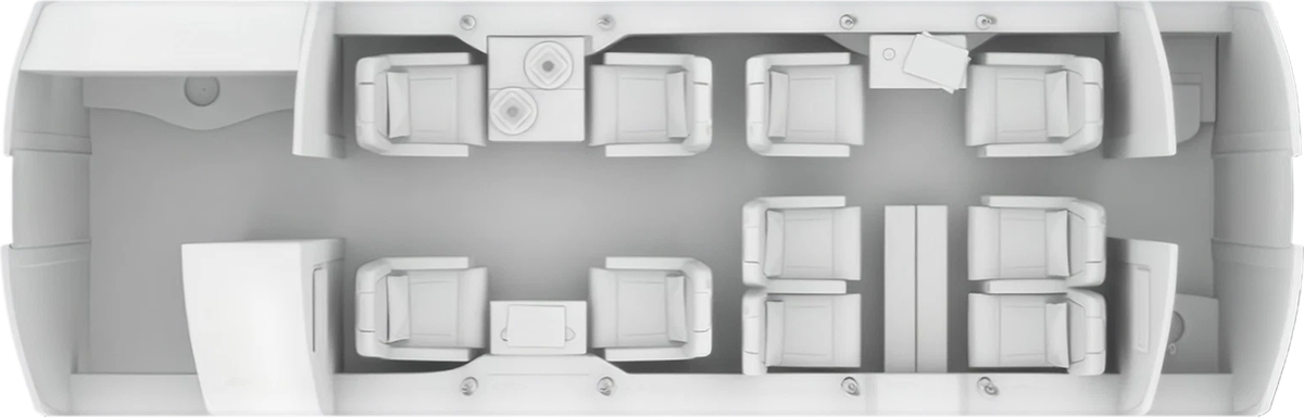 Bombardier Challenger 601 cabin layout diagram