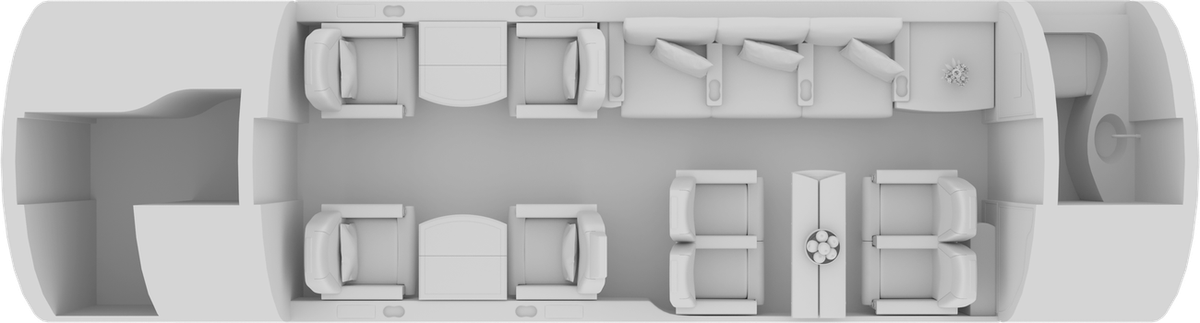 Bombardier Challenger 604 cabin layout diagram