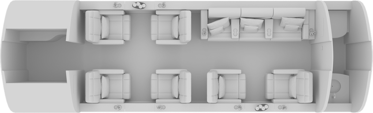Bombardier Challenger 605 cabin layout diagram