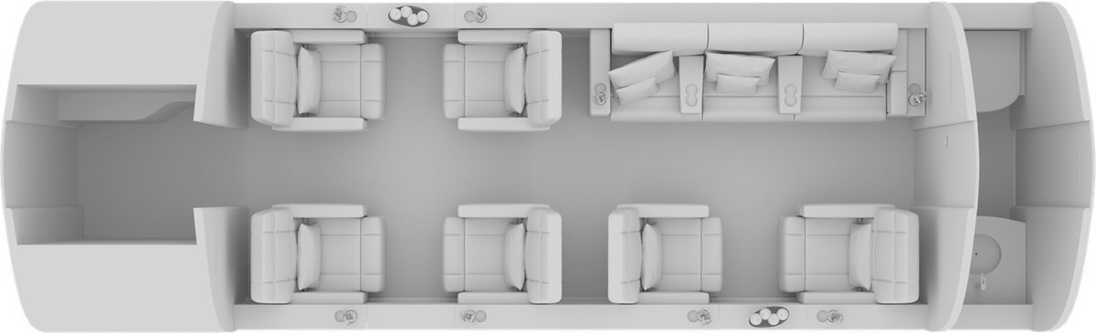 Bombardier Challenger 650 cabin layout diagram