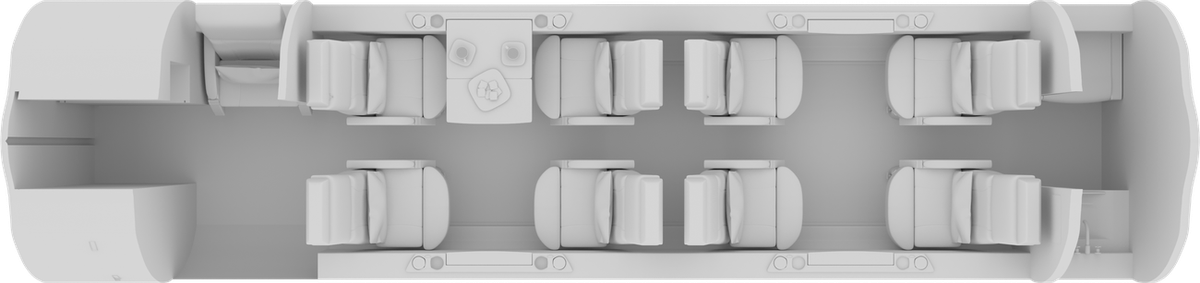 Cessna Citation Sovereign cabin layout diagram